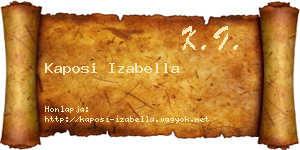 Kaposi Izabella névjegykártya